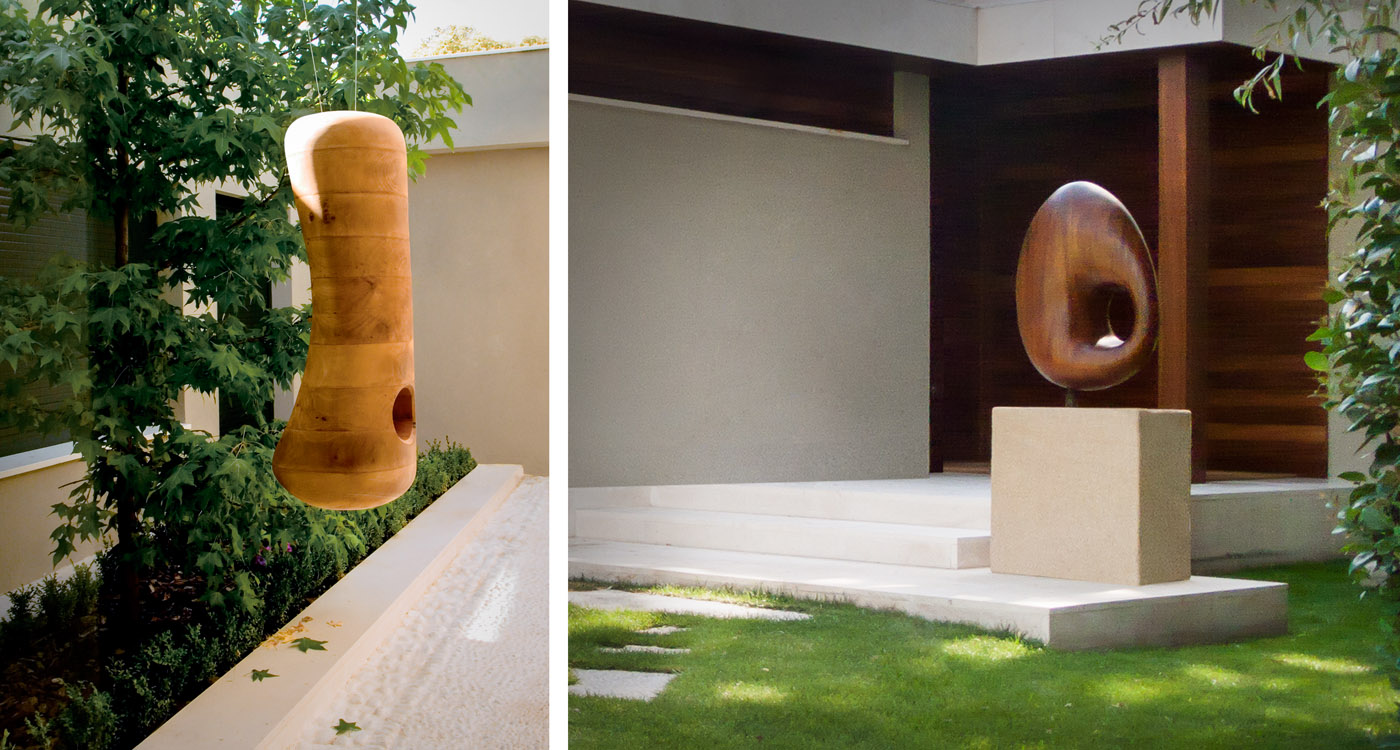 Diálogo e integración de esculturas de Jorge Palacios en proyectos arquitectónicos